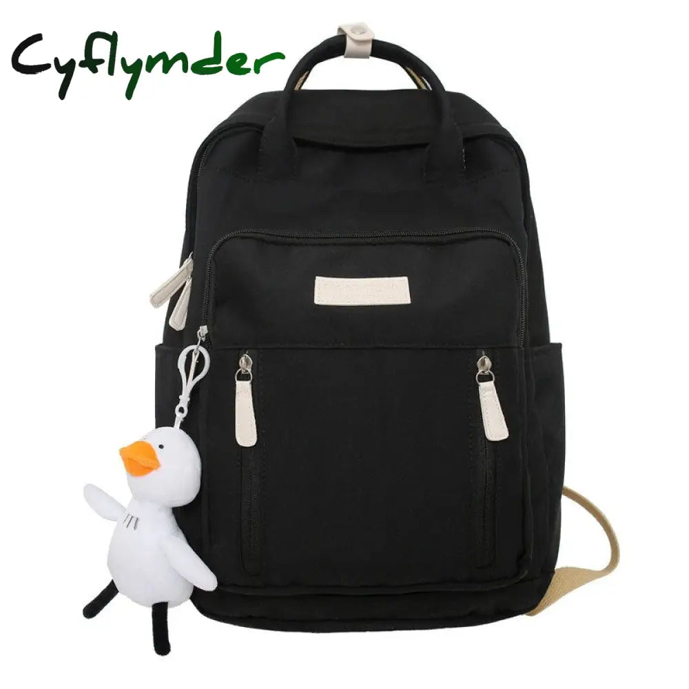 Cyflymder Fashion Zipper Women Backpack Female Multiple Pockets Waterproof Nylon Travel Bag High