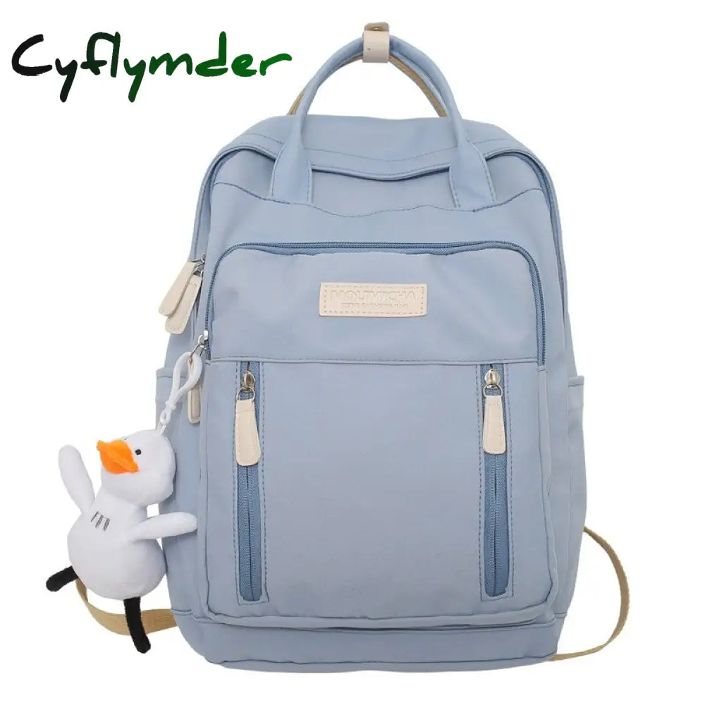 Cyflymder Fashion Zipper Women Backpack Female Multiple Pockets Waterproof Nylon Travel Bag High