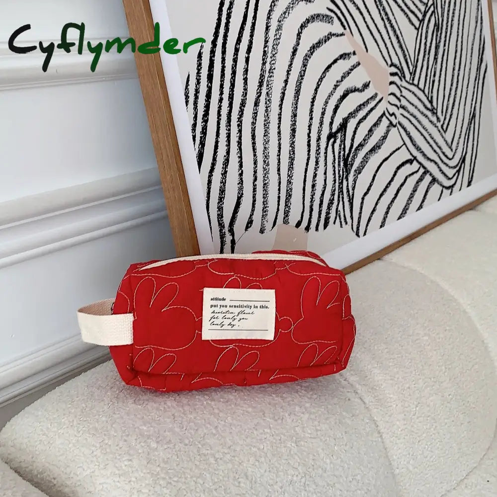 Cyflymder Fashon Pencil Case Ins Simplicity Cute Rabbit Style Bag Portable High Capacity Stationery