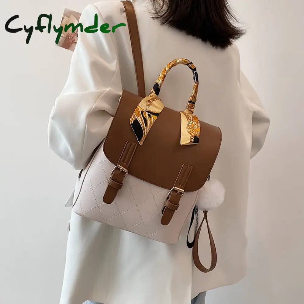 Cyflymder Female Backpack For Women Leather Backpacks Multifunction Travel Sac A Dos Femme School