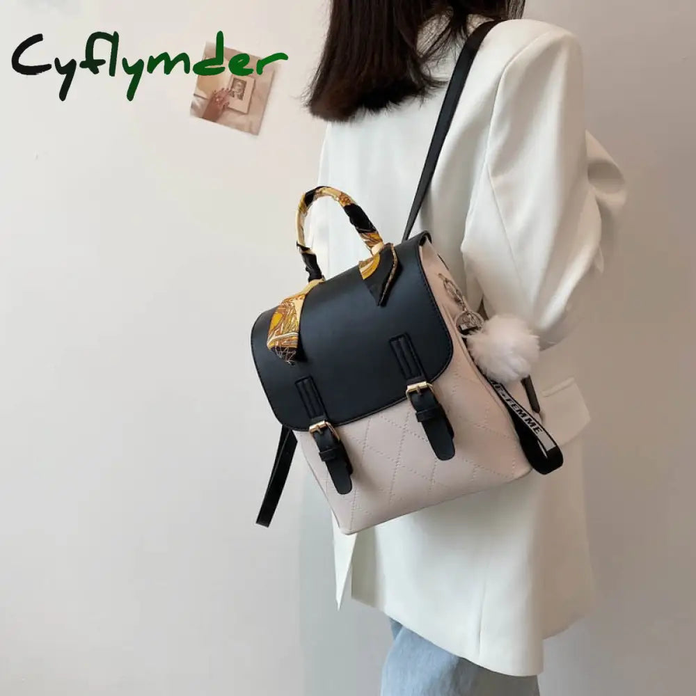 Cyflymder Female Backpack For Women Leather Backpacks Multifunction Travel Sac A Dos Femme School