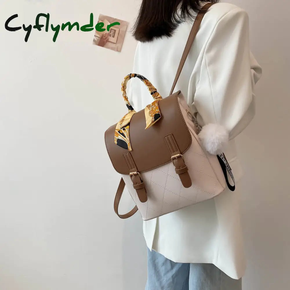 Cyflymder Female Backpack For Women Leather Backpacks Multifunction Travel Sac A Dos Femme School