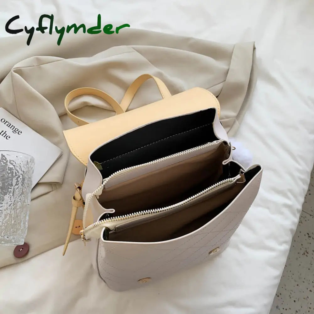 Cyflymder Female Backpack For Women Leather Backpacks Multifunction Travel Sac A Dos Femme School