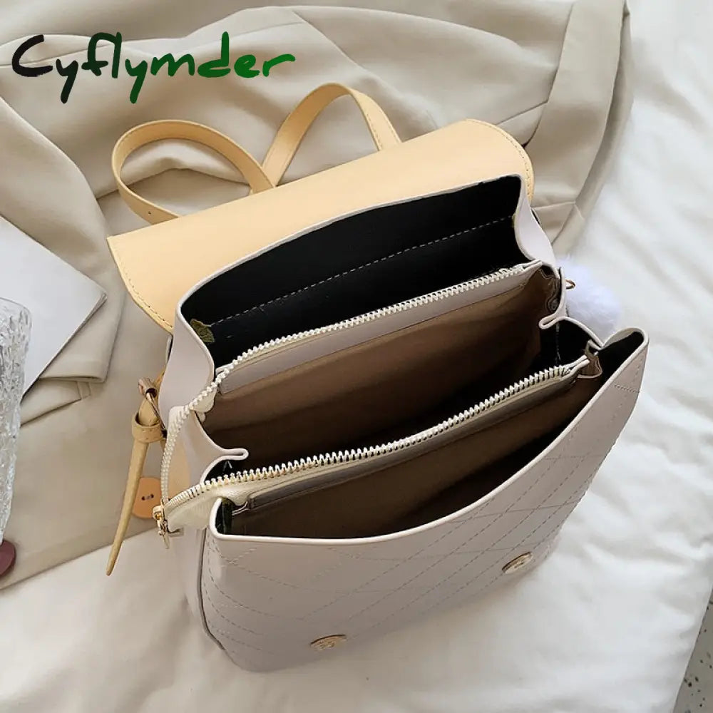 Cyflymder Female Backpack For Women Leather Backpacks Multifunction Travel Sac A Dos Femme School