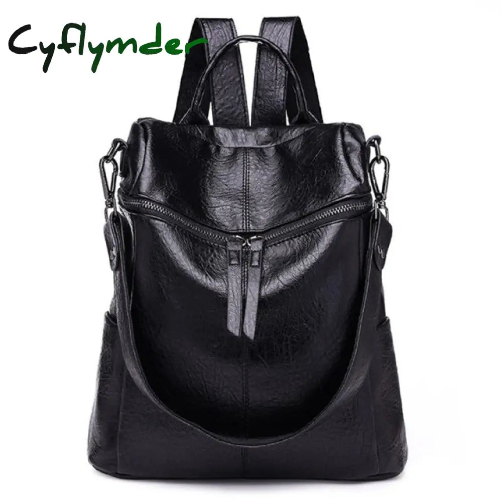 Cyflymder Female Backpack Mochila Feminina Multifunction Girls Leather School Brand Women Shoulder