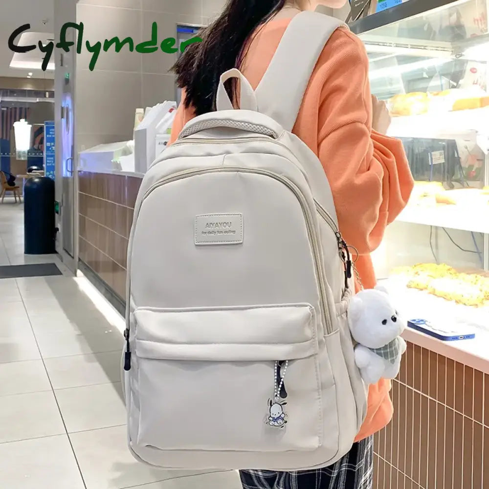 Cyflymder Female Fashion Lady High Capacity Waterproof College Backpack Trendy Women Laptop School