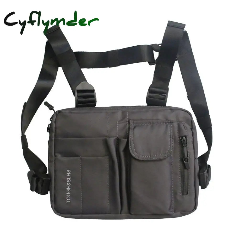 Cyflymder Female Hip-Hop Tactical Street Fashion Features Gray Army Green Chest Bag Men’s