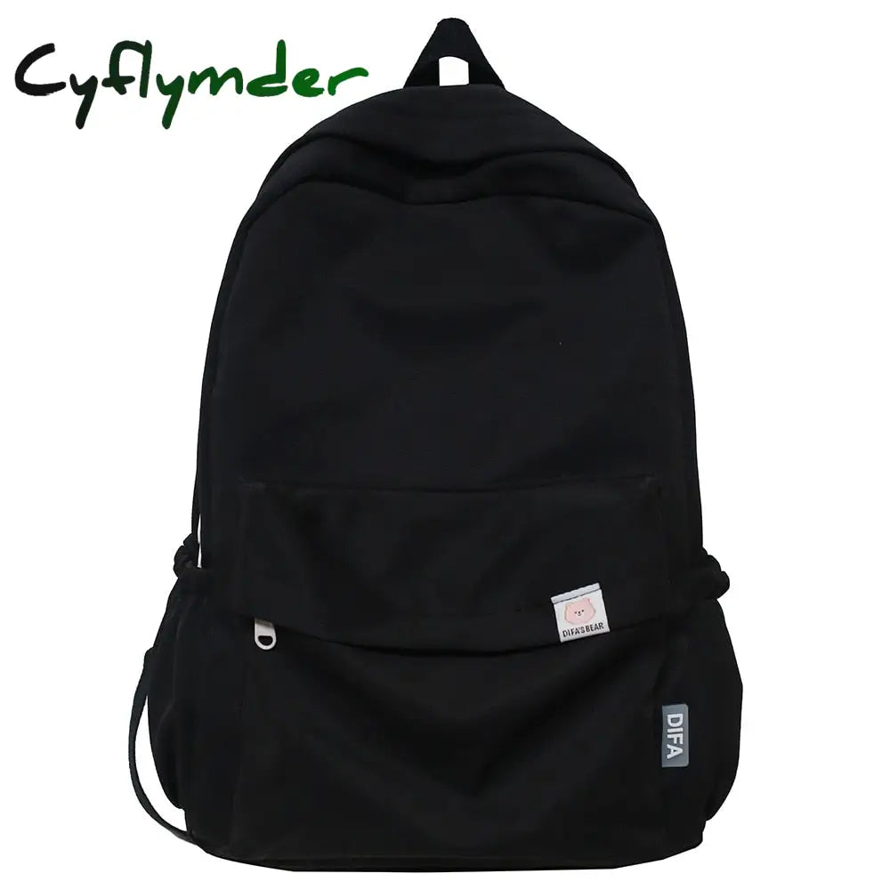 Cyflymder Female Kawaii College Bag Cotton Fabric Student Women Backpacks Cool Teenage Girl School