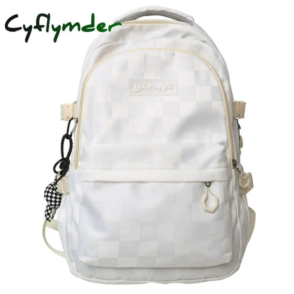 Cyflymder Female Men High Capacity Travel Book Bag Girl Boy Lattice Schoolbag Male Women Plaid