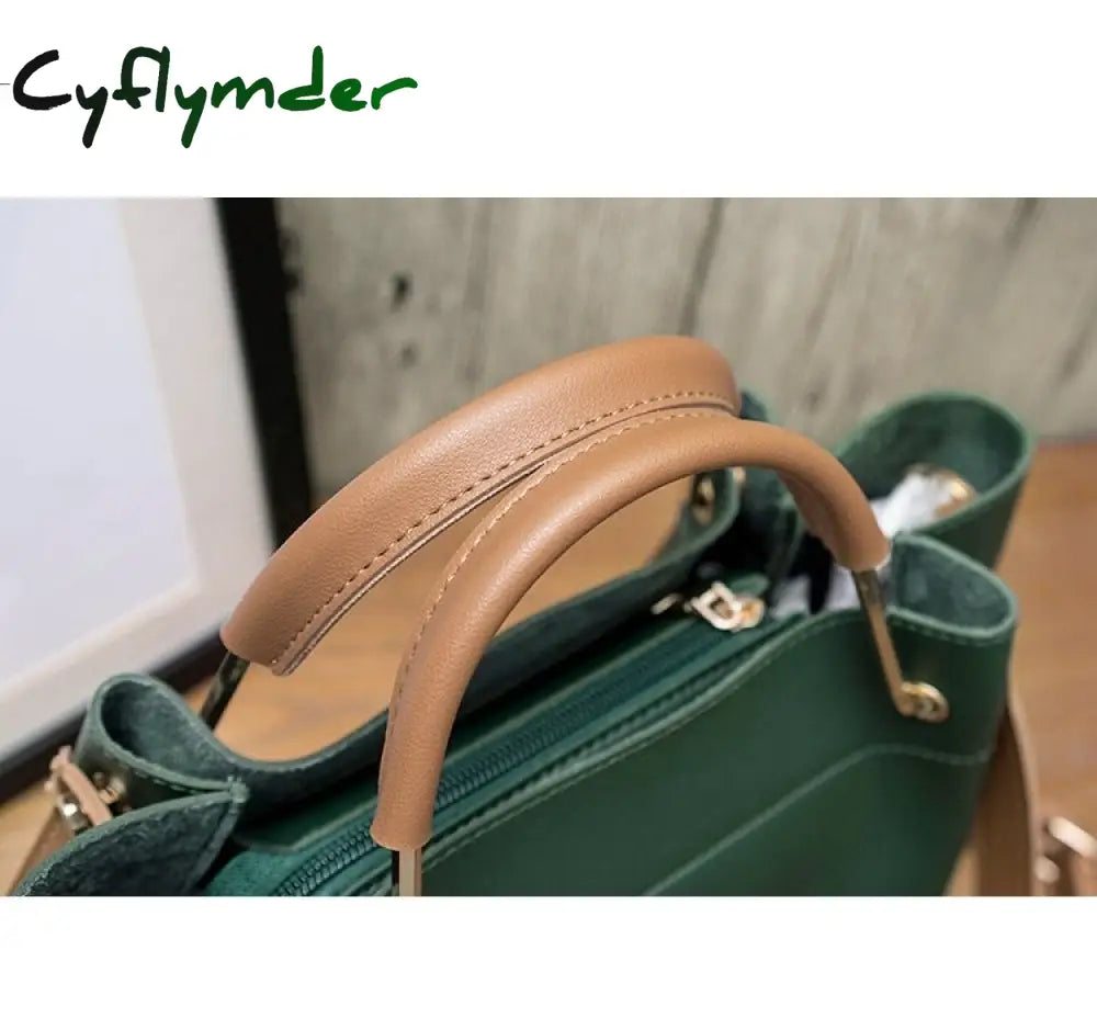 Cyflymder Female Stylish Bucket Bag High Capacity Pu Leather Women Handbag Shoulder Bags Crossbody