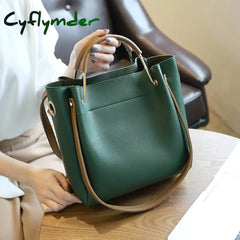 Cyflymder Female Stylish Bucket Bag High Capacity Pu Leather Women Handbag Shoulder Bags Crossbody