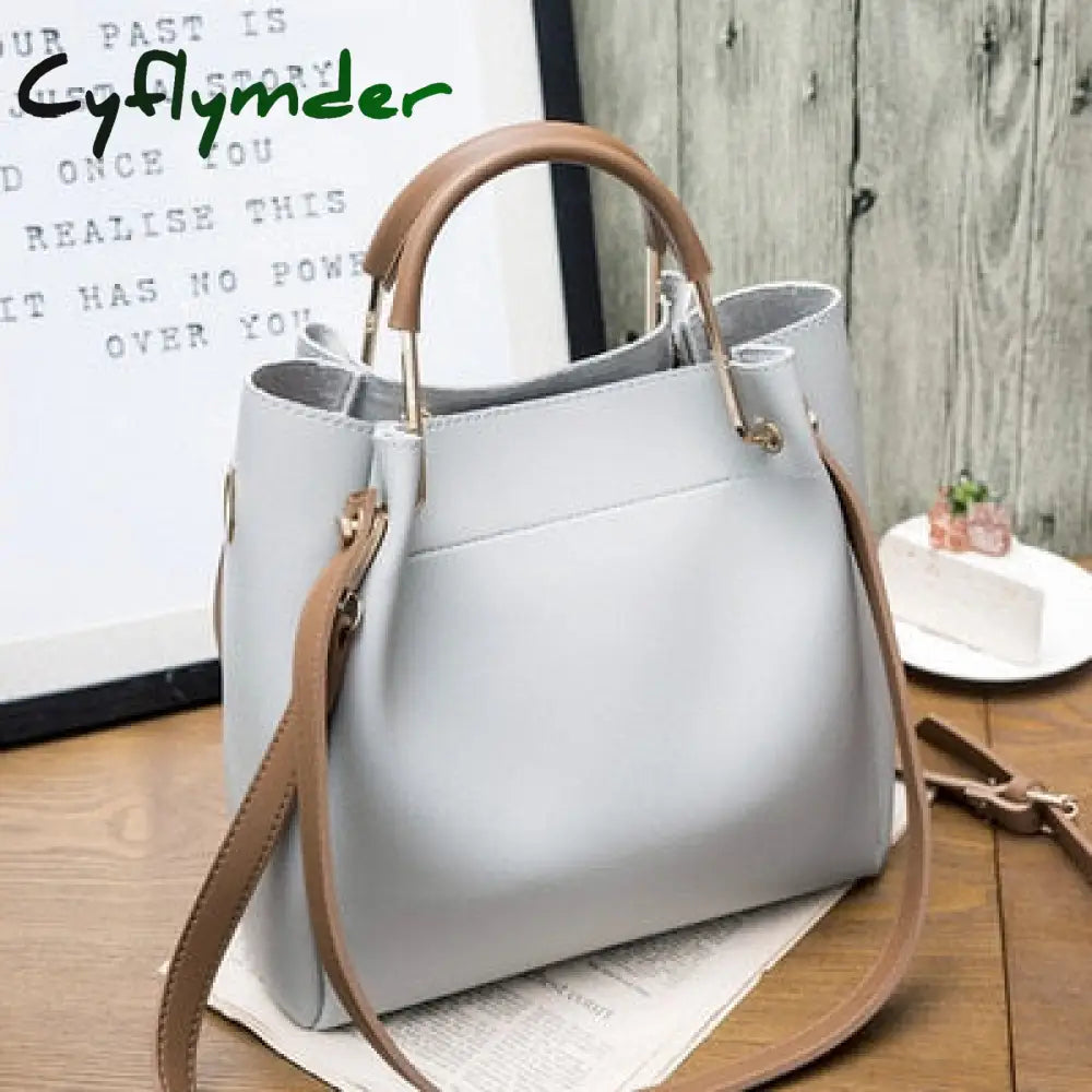 Cyflymder Female Stylish Bucket Bag High Capacity Pu Leather Women Handbag Shoulder Bags Crossbody