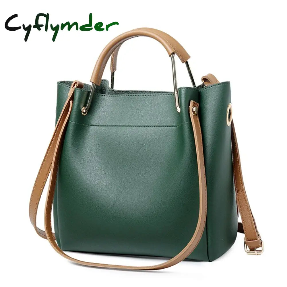 Cyflymder Female Stylish Bucket Bag High Capacity Pu Leather Women Handbag Shoulder Bags Crossbody