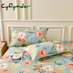Cyflymder Fitted Sheet Set Floral Style Bed Cover Pillowcase постельное бельё набор Home Elastic Bedsheet Skin-friendly
