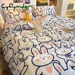 Cyflymder Floral Bedding Set with Duvet Cover No Filling Flat Sheet with Pillowcases 2024 New Kids Queen Full Size Boys