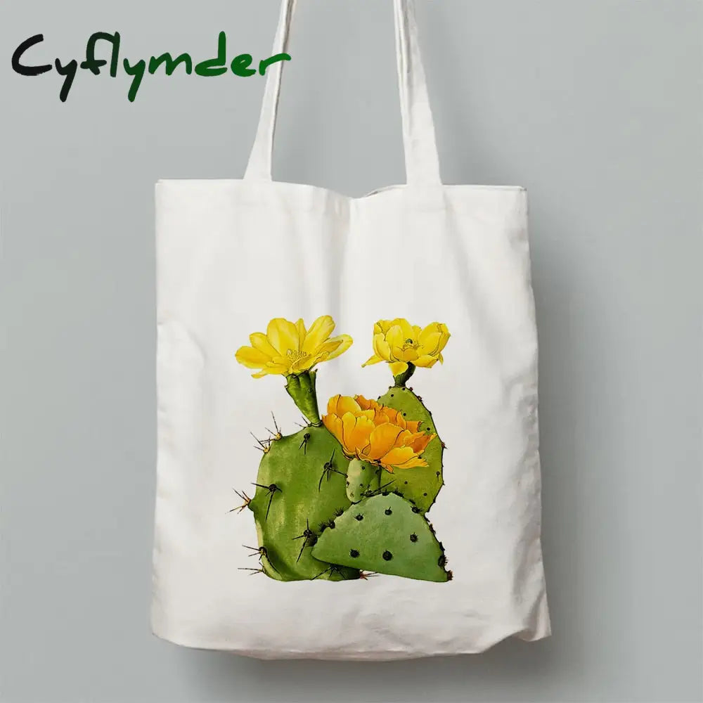 Cyflymder Flowers Print Fashion Women Canvas Shopping Shoulder Bag Ladies Sunflower Casual High