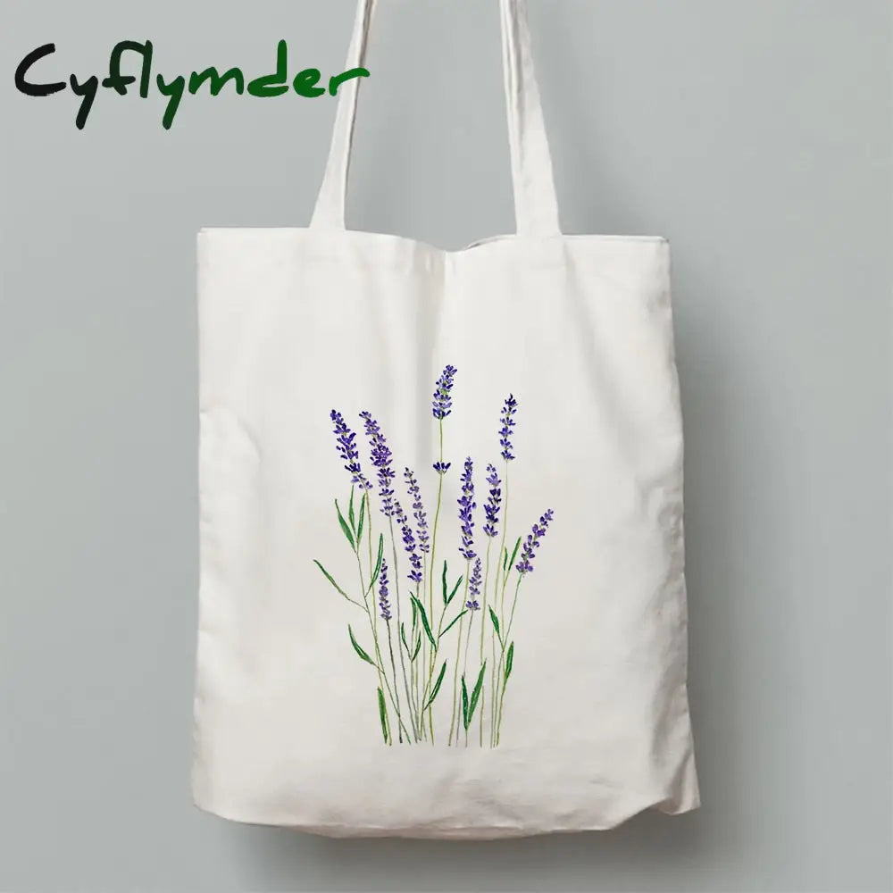 Cyflymder Flowers Print Fashion Women Canvas Shopping Shoulder Bag Ladies Sunflower Casual High