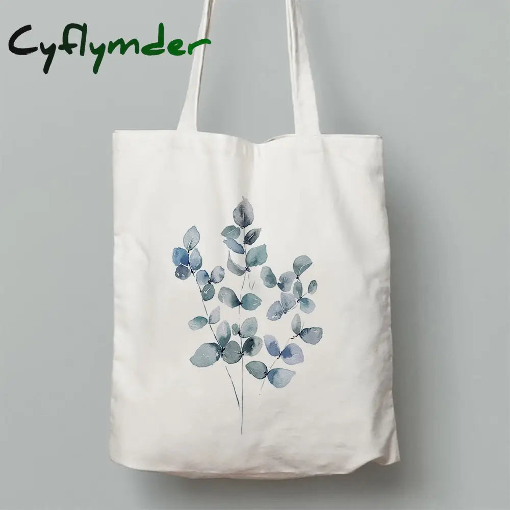 Cyflymder Flowers Print Fashion Women Canvas Shopping Shoulder Bag Ladies Sunflower Casual High