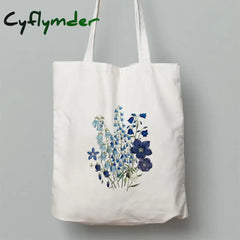 Cyflymder Flowers Print Fashion Women Canvas Shopping Shoulder Bag Ladies Sunflower Casual High