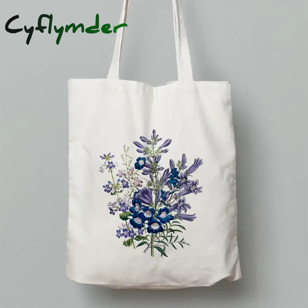 Cyflymder Flowers Print Fashion Women Canvas Shopping Shoulder Bag Ladies Sunflower Casual High