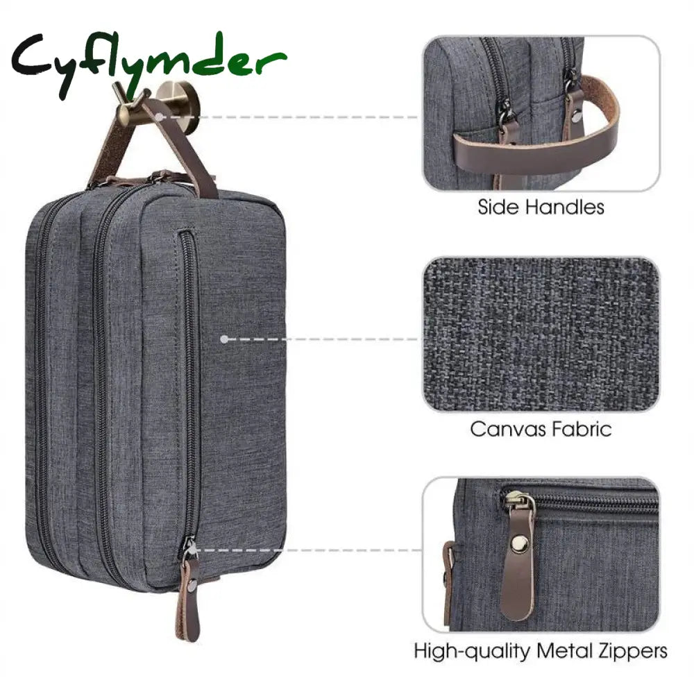 Cyflymder Foldable Hanging Men’s Travel Large Capacity Promotional Toiletries Storage Bag Oxford