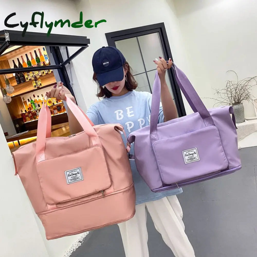 Cyflymder Foldable Large Capacity Women Gym Bags Shoulder Bag Training Travel Handle Handbag Yoga