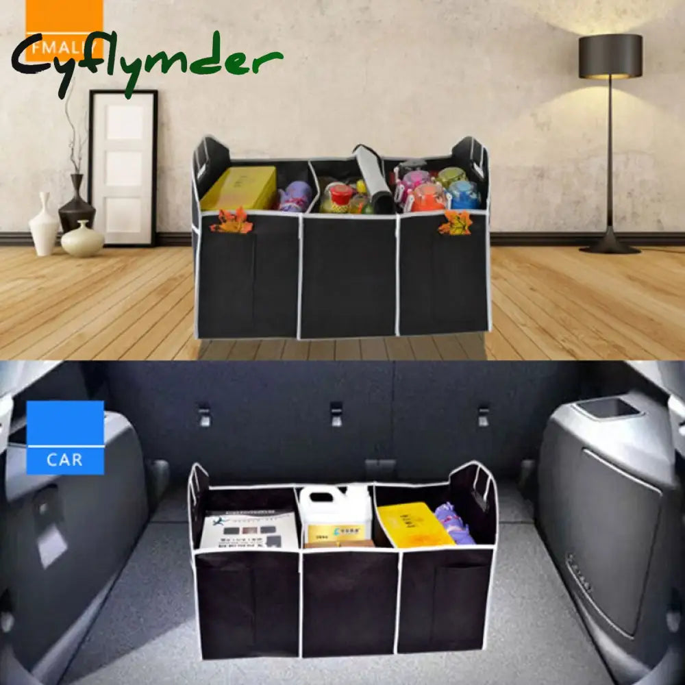 Cyflymder Folding Car Trunk Organizer Storage Bag Non-Woven Fabrics Stowing Tidying Multifunctional