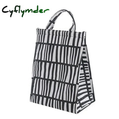 Cyflymder Food Cooler Bag Waterproof Portable Thermal Oxford Lunch For Women Men Kids Large Striped