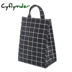 Cyflymder Food Cooler Bag Waterproof Portable Thermal Oxford Lunch For Women Men Kids Large Striped