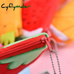 Cyflymder Fruits Pencil Case Kawaii Stationery Watermelon Pouch Estuches Plush School Supplies