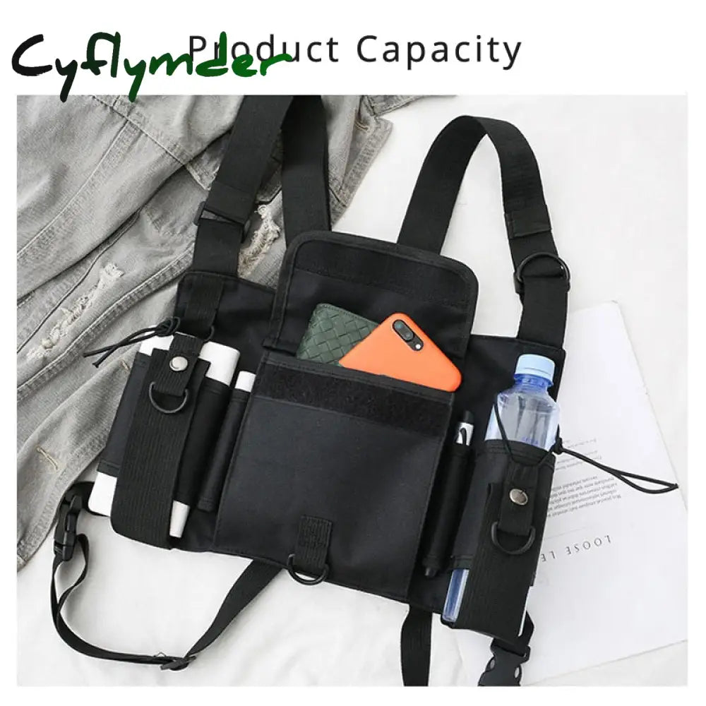 Cyflymder Functional Tactical Chest Bag Fashion Bullet Hip Hop Vest Streetwear Waist Pack Women