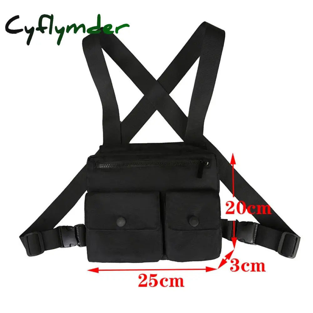 Cyflymder Functional Tactical Chest Bag For Woman Fashion Bullet Hip Hop Vest Streetwear Waist Pack