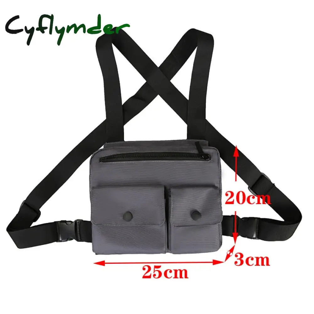 Cyflymder Functional Tactical Chest Bag For Woman Fashion Bullet Hip Hop Vest Streetwear Waist Pack