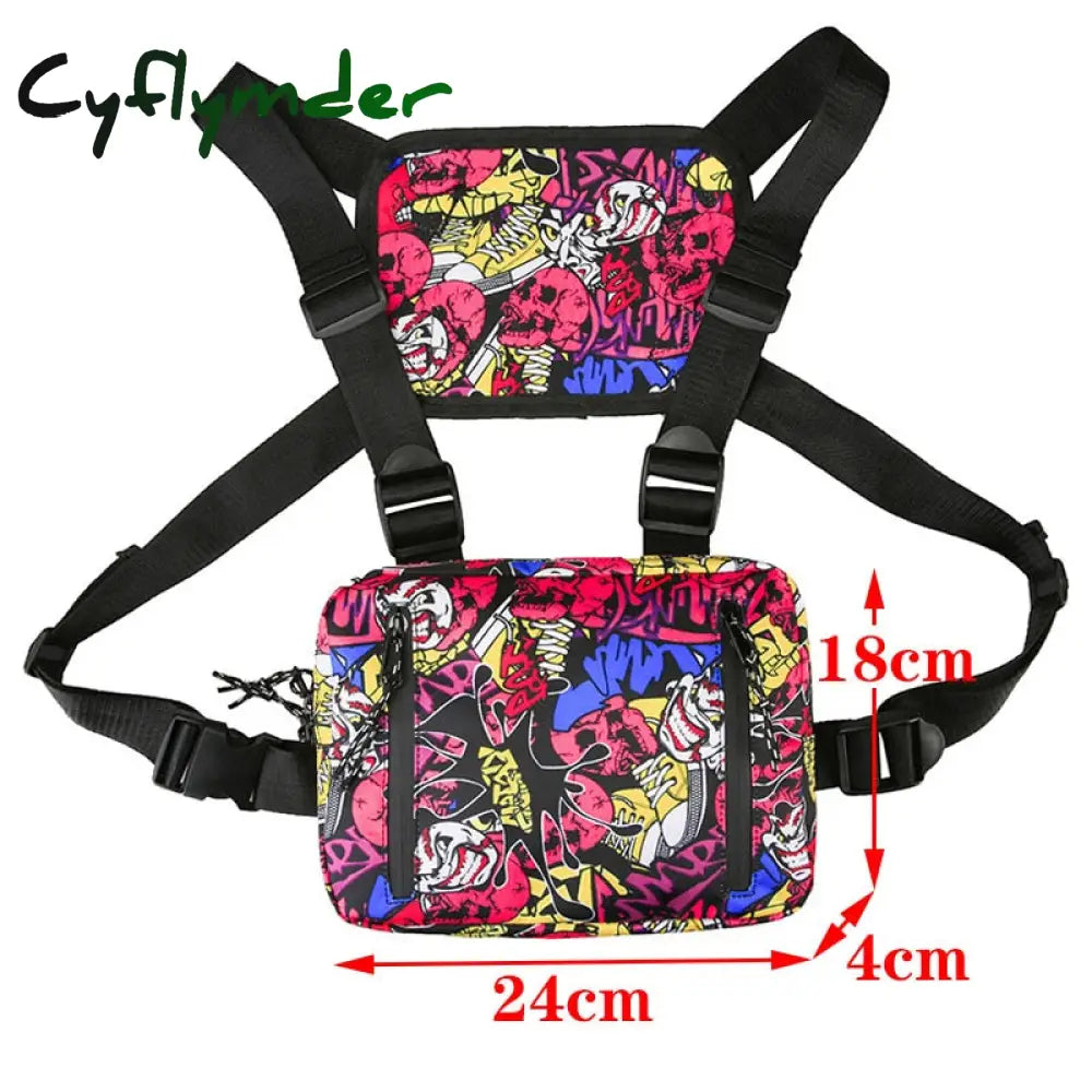 Cyflymder Functional Tactical Chest Bag For Woman Fashion Bullet Hip Hop Vest Streetwear Waist Pack