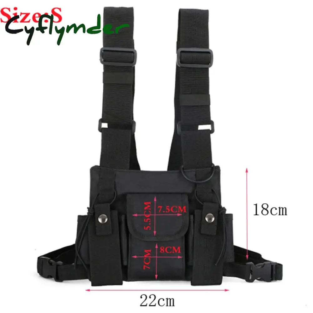 Cyflymder Functional Tactical Chest Bag For Woman Fashion Bullet Hip Hop Vest Streetwear Waist Pack