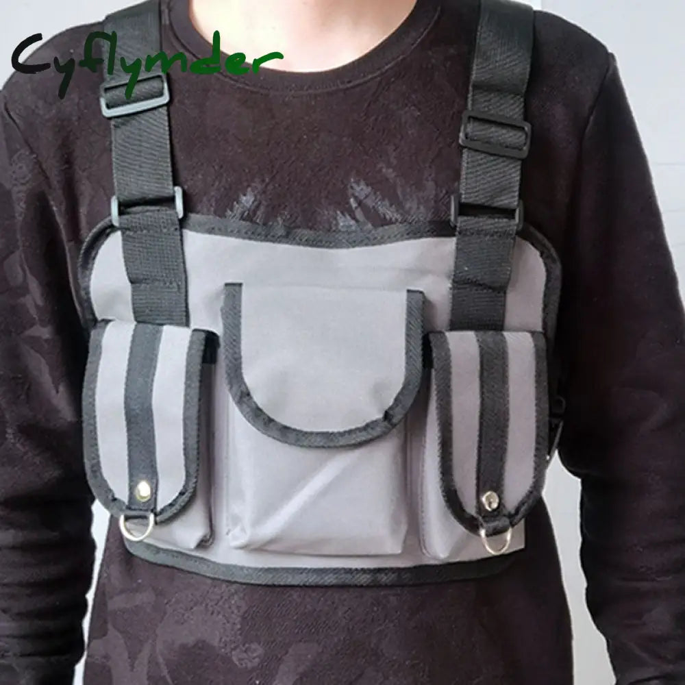 Cyflymder Functional Tactical Chest Bag For Woman Fashion Bullet Hip Hop Vest Streetwear Waist Pack