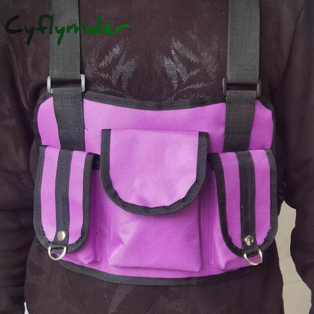 Cyflymder Functional Tactical Chest Bag For Woman Fashion Bullet Hip Hop Vest Streetwear Waist Pack
