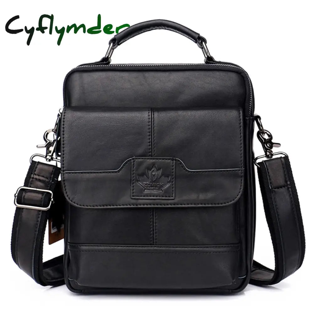 Cyflymder Genuine Leather Business Briefcase Men Travel Shoulder Messenger Bags Male Document