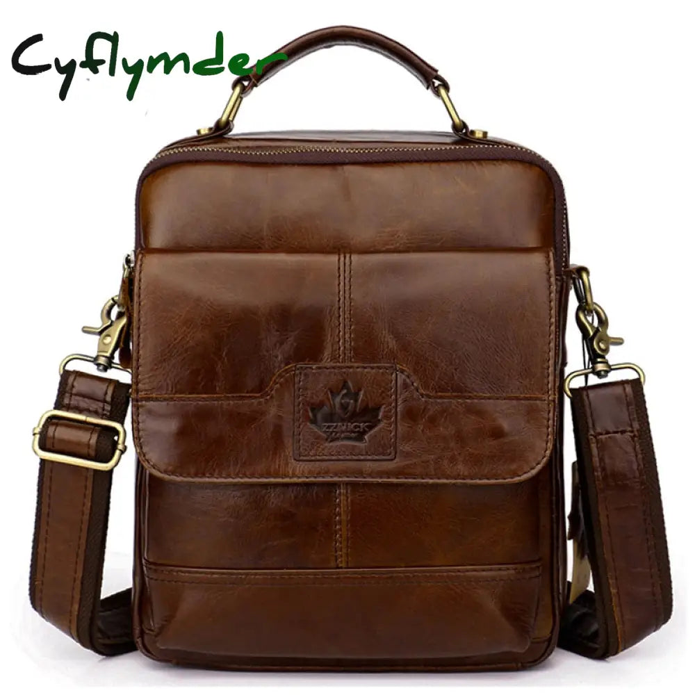 Cyflymder Genuine Leather Business Briefcase Men Travel Shoulder Messenger Bags Male Document