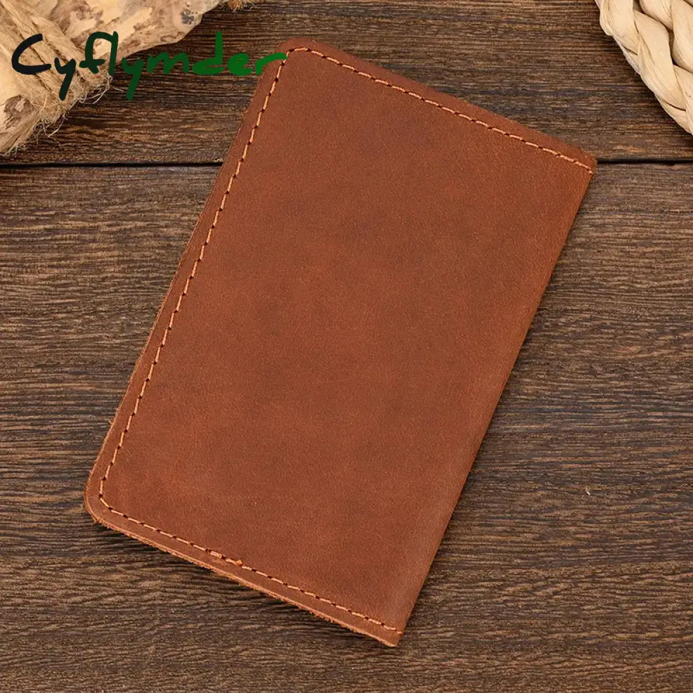 Cyflymder Genuine Leather Card Holder Purse Real Rfid Case Clutch Wallets Slots For Men Women Mini