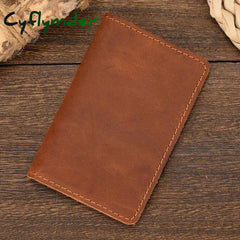 Cyflymder Genuine Leather Card Holder Purse Real Rfid Case Clutch Wallets Slots For Men Women Mini