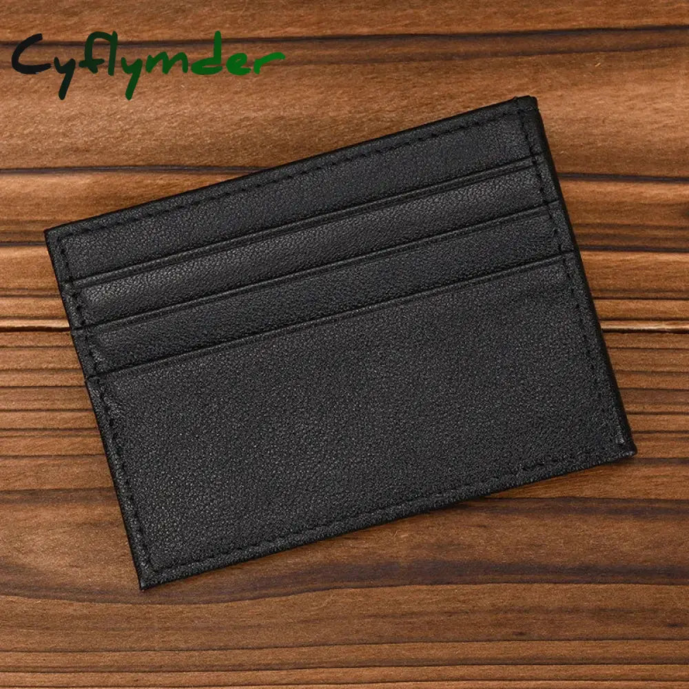 Cyflymder Genuine Leather Card Holder Purse Real Rfid Case Clutch Wallets Slots For Men Women Mini