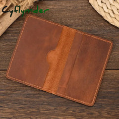 Cyflymder Genuine Leather Card Holder Purse Real Rfid Case Clutch Wallets Slots For Men Women Mini