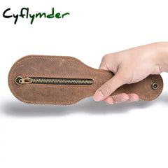 Cyflymder Genuine Leather Coin Purse Men Boston Racket Sap Jacksap Vintage Cowhide Self Defense