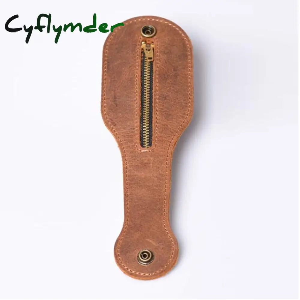 Cyflymder Genuine Leather Coin Purse Men Boston Racket Sap Jacksap Vintage Cowhide Self Defense