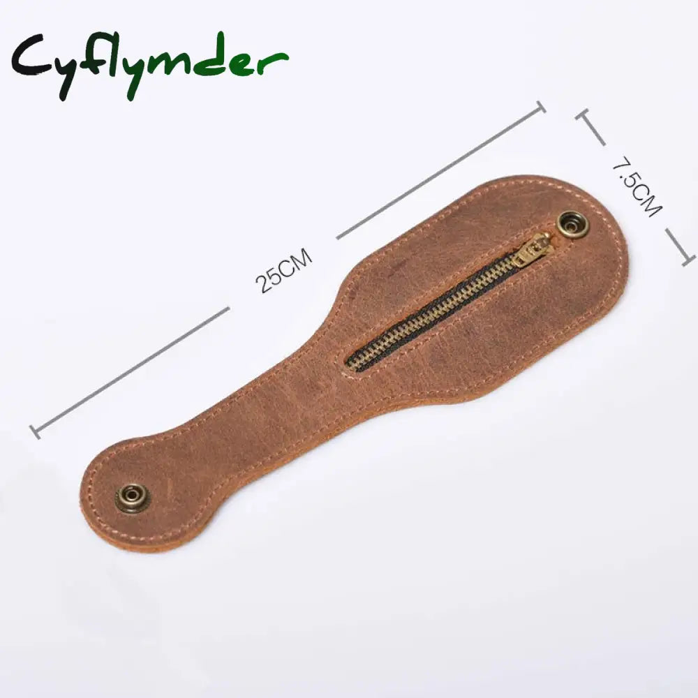 Cyflymder Genuine Leather Coin Purse Men Boston Racket Sap Jacksap Vintage Cowhide Self Defense