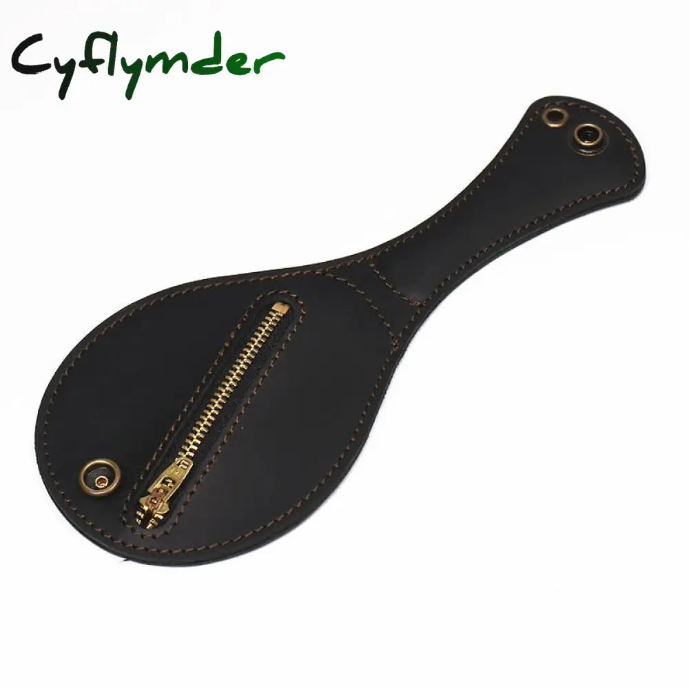 Cyflymder Genuine Leather Coin Purse Men Boston Racket Sap Jacksap Vintage Cowhide Self Defense