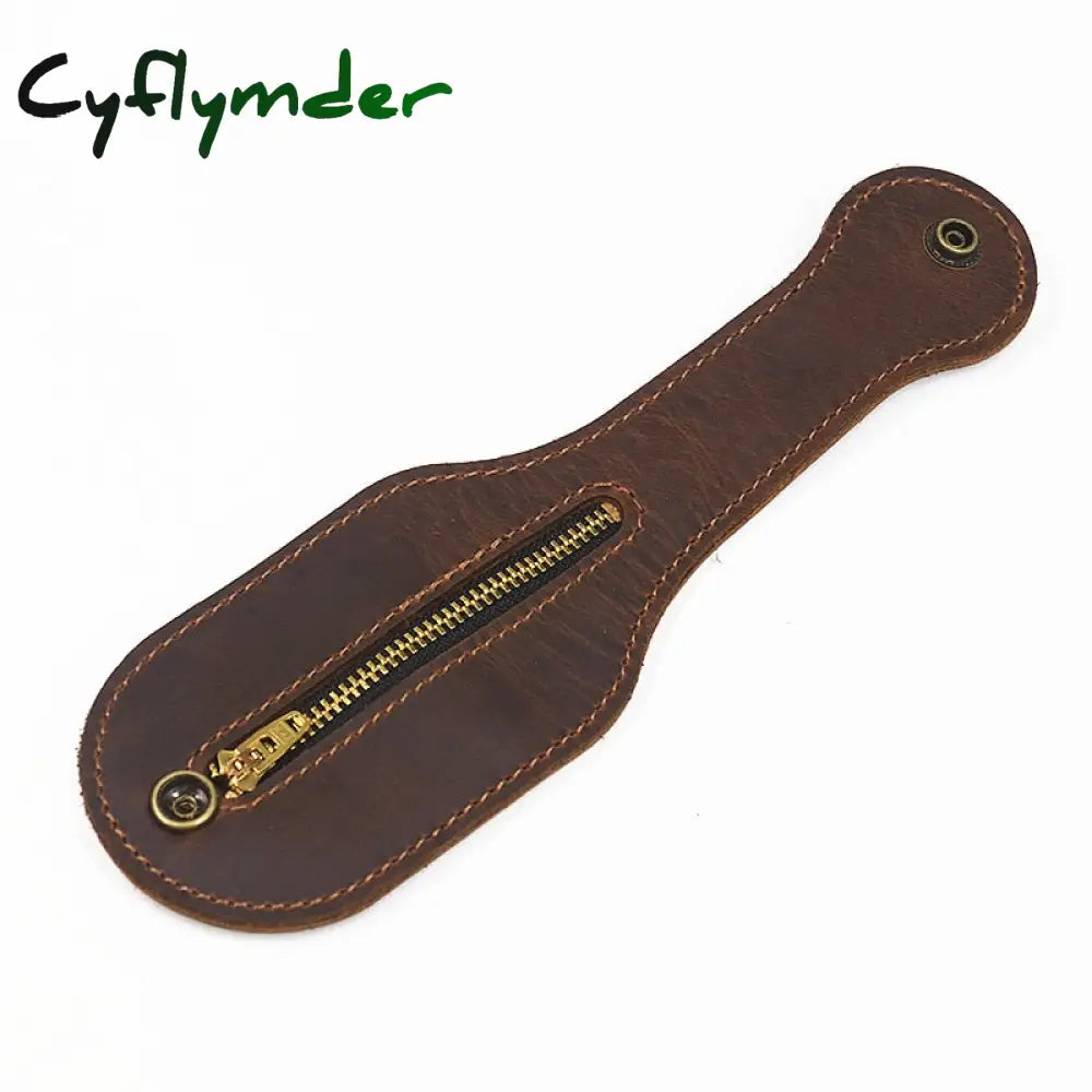 Cyflymder Genuine Leather Coin Purse Men Boston Racket Sap Jacksap Vintage Cowhide Self Defense