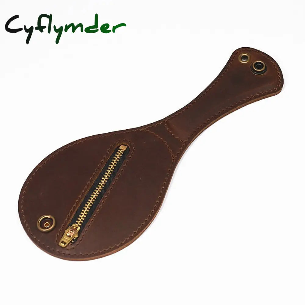 Cyflymder Genuine Leather Coin Purse Men Boston Racket Sap Jacksap Vintage Cowhide Self Defense