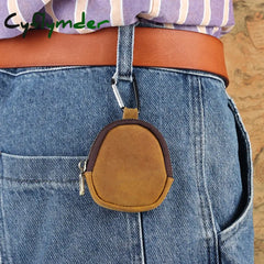 Cyflymder Genuine Leather Coin Purse With Hiking Buckle Change For Headphones Sd Memory Card Camera